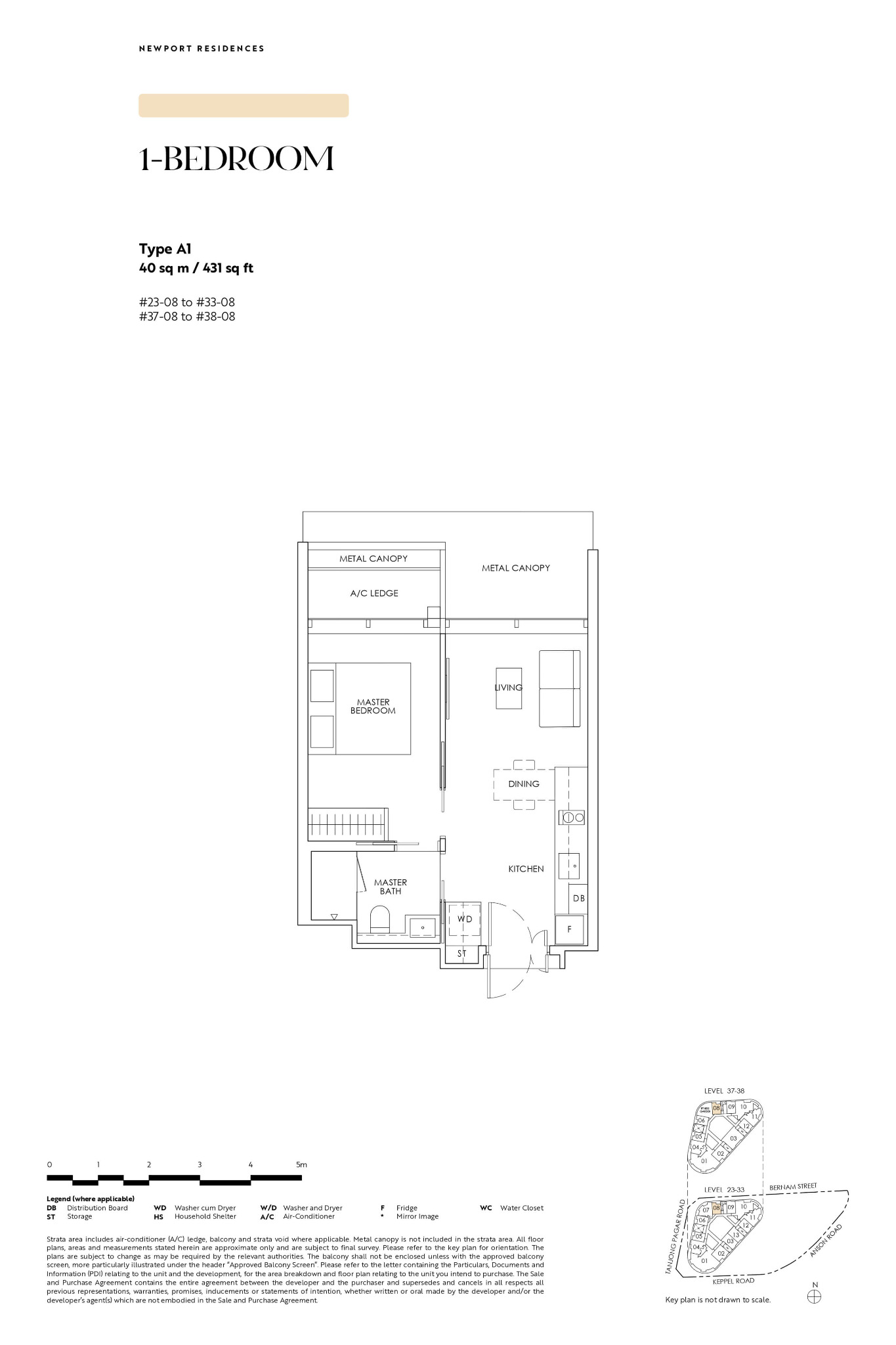 Newport Residences 1 Bedroom A1 floor plan