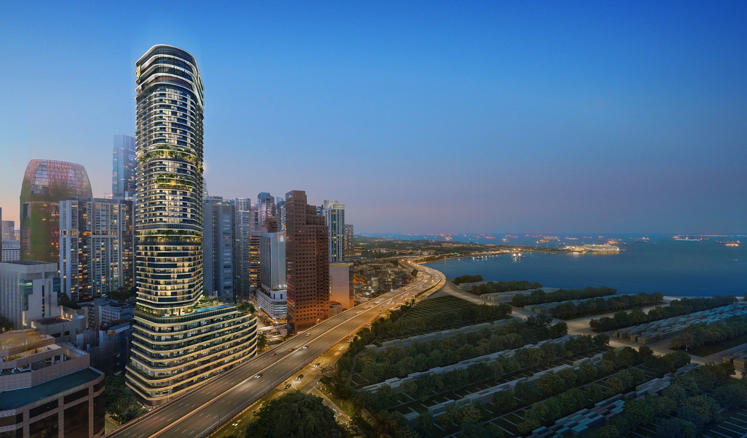 Newport Plaza view towards Marina Bay