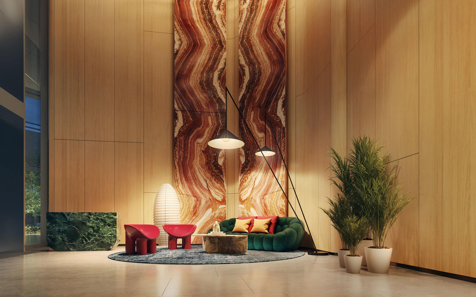 Newport Residences residential arrival lobby