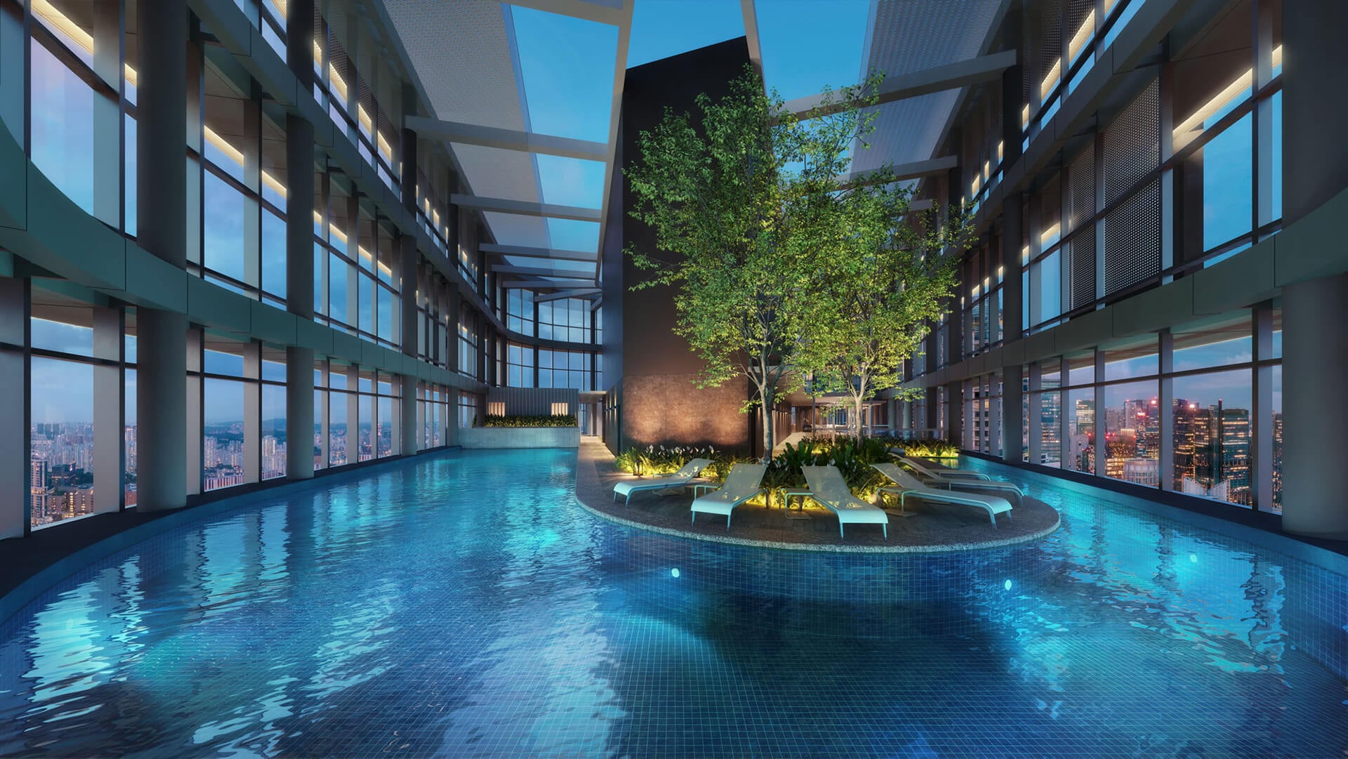 Newport Residences sky pool facility
